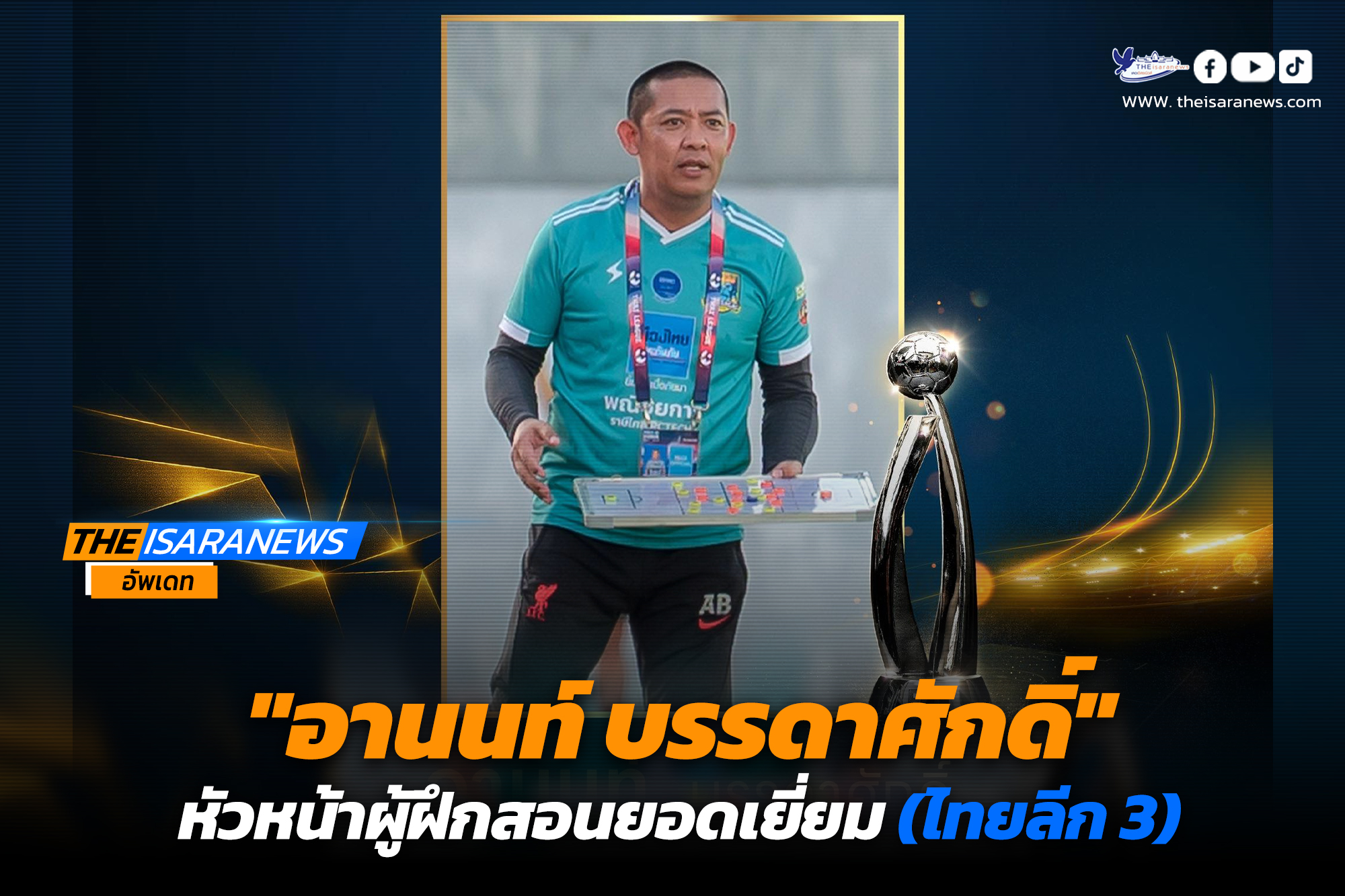อานนท์ บรรดาศักดิ์ สโมสร ราษีไศล ยูไนเต็ด หัวหน้าผู้ฝึกสอนยอดเยี่ยม (ไทยลีก 3)